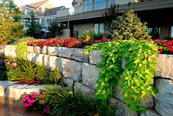 High end landscape retaining walls from Heins Nursery