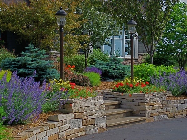 High end landscape retaining walls from Heins Nursery