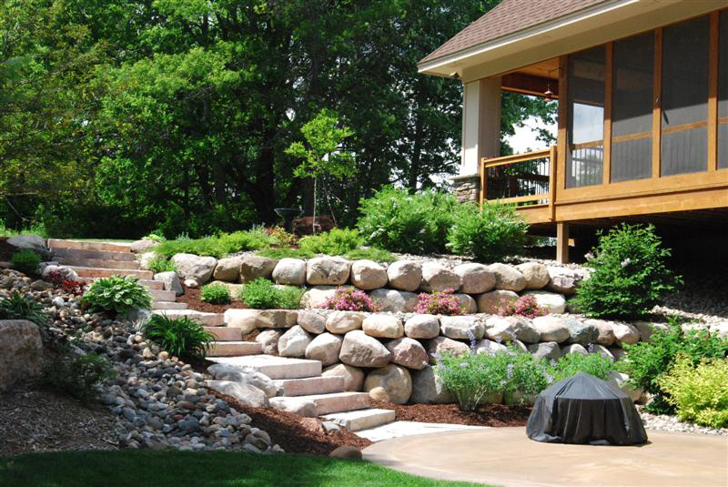 High end landscape retaining walls from Heins Nursery