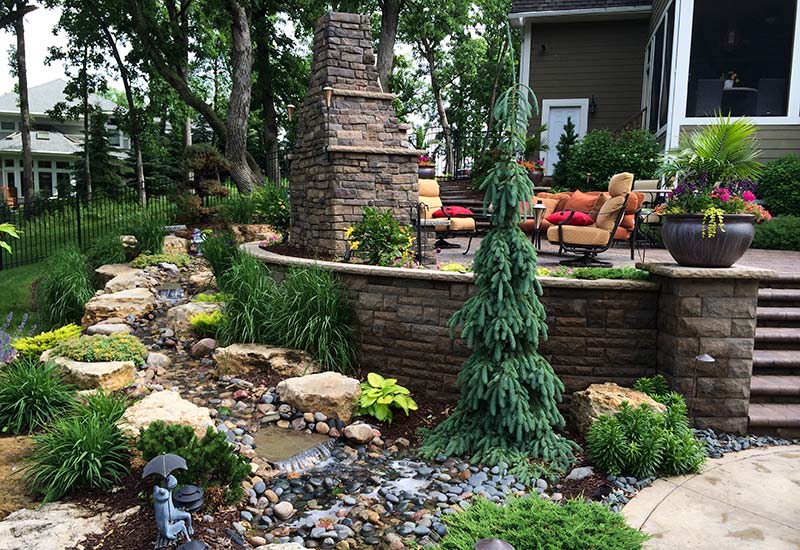 High end landscape retaining walls from Heins Nursery