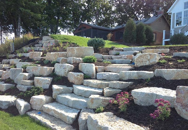 High end landscape retaining walls from Heins Nursery