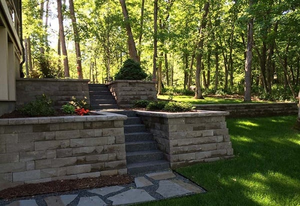 High end landscape retaining walls from Heins Nursery